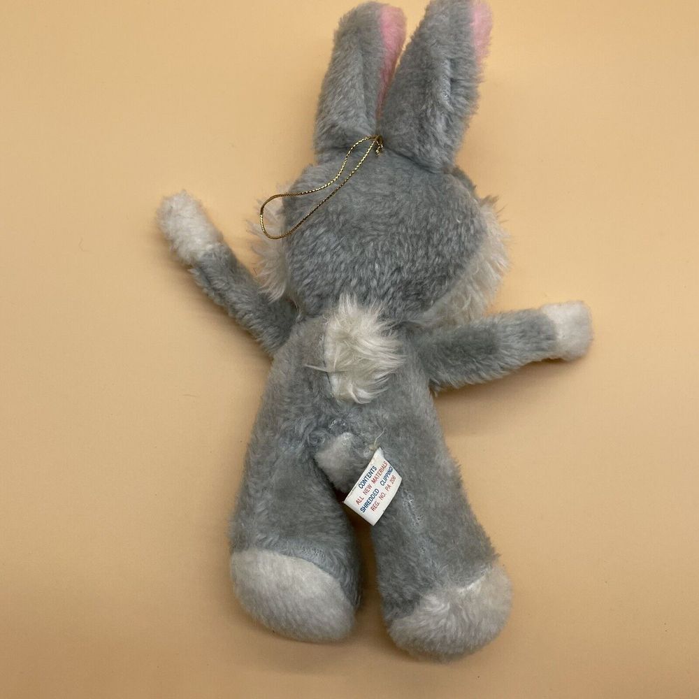 Vintage Plush Bunny Rabbit Grey Superior Toy & Novelty Co. 10" KCMO - Picture 3 of 6
